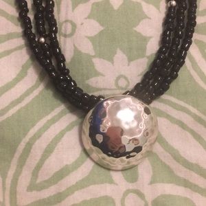Silpada Black beaded necklace with pendant